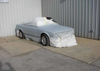 1993 BMW 325i convertible E30 being ready to be painted.